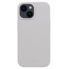 Kryt MERCURY Silky-Soft pro Apple iPhone 15 - příjemný na dotek - silikonový - béžový