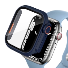 Rámeček / tvrzené sklo TECH PROTECT pro Apple Watch 7 / 8 45mm - modrý / oranžový