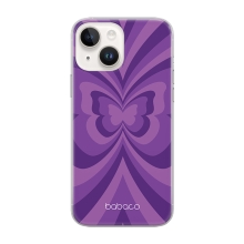 Kryt BABACO pro Apple iPhone 14 - Motýlí efekt - gumový - fialový