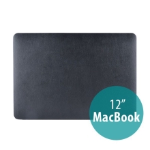 Plastové puzdro / kryt pre Apple MacBook 12 Retina (rok 2015) - povrch syntetická koža - čierny