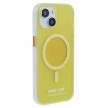 Kryt pro Apple iPhone 15 - podpora MagSafe - GOOD LUCK - průsvitný - žlutý