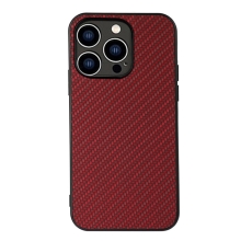 Kryt pro Apple iPhone 15 Pro - látková textura - plastový / umělá kůže - červený