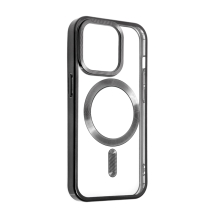 Kryt SWISSTEN Clear Jelly MagStick Metal pre Apple iPhone 14 Pro Max - priehľadný / čierny