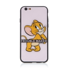Kryt Tom a Jerry pro Apple iPhone 6 / 6S - výtržník Jerry - skleněný - růžový