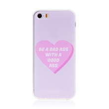 Kryt BABACO pro Apple iPhone 5 / 5S / SE - gumový - srdce " zlobivá holka"