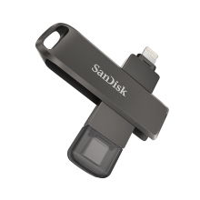 128 GB SANDISK iXpand Flash Drive pre Apple iPhone / iPad / Mac - Lightning / USB-C - Kov - MFi - Sivá