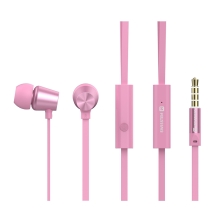 Sluchátka SWISSTEN s mikrofonem pro Apple iPhone / iPad / iPod a další zařízení - růžová
