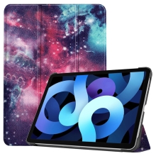Pouzdro pro Apple iPad Air 4 / 5 - stojánek + chytré uspání - umělá kůže - galaxie