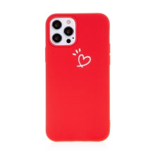 Kryt pro Apple iPhone 13 Pro Max - srdce - gumový - červený