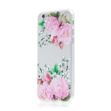 Kryt BABACO pro Apple iPhone 6 / 6S - gumový - květiny - průhledný