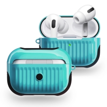 Pouzdro / obal pro Apple AirPods Pro - plastové / gumové - světle modré / černé