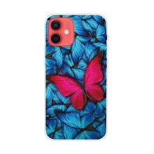 Kryt pro iPhone 12 / 12 Pro - gumový - modří motýli