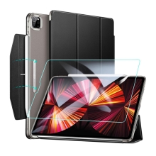 Pouzdro / kryt + tvrzené sklo s instalačním rámečkem ESR pro Apple iPad Pro 11" (2021) - umělá kůže - černé