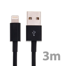Synchronizační a nabíjecí kabel Lightning pro Apple iPhone / iPad / iPod - silný - černý - 3m