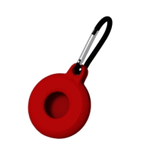 Obal / puzdro pre Apple AirTag - kovová karabína - silikón - červený