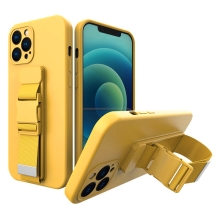 Kryt pro Apple iPhone 12 Pro - popruh / šňůrka - gumový - žlutý