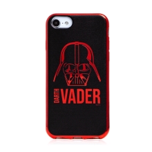 Kryt STAR WARS pre Apple iPhone 6 / 6S - gumový - Darth Vader - čierny / červený