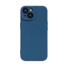 Kryt pro Apple iPhone 15 - podpora MagSafe - silikonový - tmavě modrý