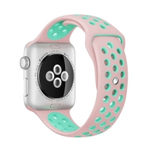Remienok pre Apple Watch 41 mm / 40 mm / 38 mm - silikónový - ružový / zelený - (S/M)