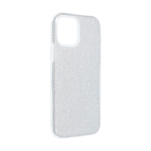 Kryt FORCELL Shining pro Apple iPhone 12 / 12 Pro - plastový / gumový - stříbrný