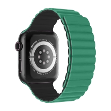 Řemínek SWISSTEN Magnetic pro Apple Watch 49mm / 45mm / 44mm / 42mm - silikonový - zelený / šedý