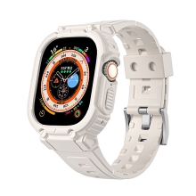 Kryt / puzdro pre Apple Watch Ultra 49 mm - celé telo + remienok - odolné - hviezdičkovo béžové