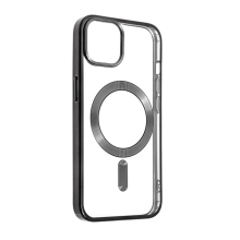 Kryt SWISSTEN Clear Jelly MagStick Metal pre Apple iPhone 14 - transparentný / čierny
