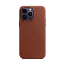 Originální kryt pro Apple iPhone 14 Pro - MagSafe - kožený - cihlově hnědý