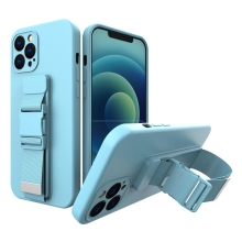 Kryt pre Apple iPhone 12 Pro - Remienok / šnúrka - Gumový - Modrý