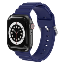Remienok pre Apple Watch Ultra 49 mm / 45 mm / 44 mm / 42 mm - 3D prúžky - silikónový - tmavomodrý