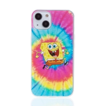 Kryt Sponge Bob pro Apple iPhone 13 mini - gumový - psychedelický Sponge Bob