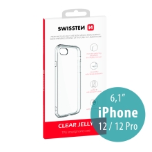Kryt SWISSTEN Clear Jelly pre Apple iPhone 12 / 12 Pro - gumový - priehľadný