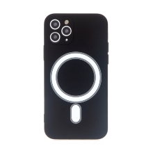 Kryt pro Apple iPhone 11 Pro - MagSafe magnety - silikonový - s kroužkem - černý