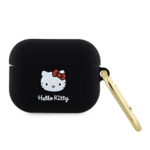 Pouzdro HELLO KITTY pro Apple AirPods Pro - hlava Hello Kitty - silikonové - černé