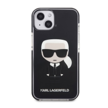 Kryt KARL LAGERFELD pro Apple iPhone 13 mini - plastový / gumový - černý