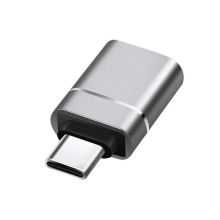 USB-C samec na USB-A 3.0 samica - kov - sivá