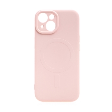 Kryt pro Apple iPhone 15 - podpora MagSafe - silikonový - růžový