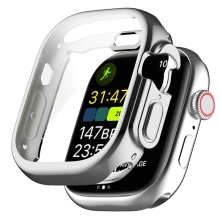 Kryt pre Apple Watch Ultra 49 mm - gumový - priehľadný / strieborný