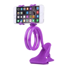 Držák / stojan pro Apple iPhone - ohebný - s klipem - plast / kov - fialový