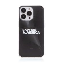 Kryt MARVEL pro Apple iPhone 13 Pro Max - Kapitán Amerika - gumový - černý