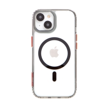Kryt pre Apple iPhone 15 Plus - kompatibilný s MagSafe - plastový / gumový - priehľadný / čierny