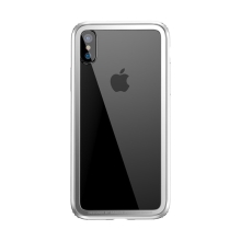 Rámeček / bumper BASEUS pro Apple iPhone X - gumový - bílý
