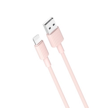 Synchronizační a nabíjecí kabel XO Lightning pro Apple iPhone / iPad - 1m - růžový