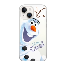 Kryt DISNEY pro Apple iPhone 14 - Ledové království - sněhulák Olaf - gumový - průhledný
