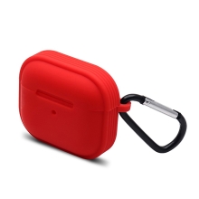 Puzdro pre Apple AirPods 3 - odolné + karabína - silikónové - červené