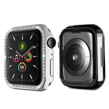 Kryt / puzdro pre Apple Watch 41 mm - s kamienkami - plastové - strieborné