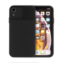 Kryt Slide pro Apple iPhone Xr - krytka fotoaparátu - příjemný na dotek - gumový - černý