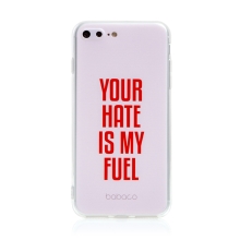 Kryt BABACO pro Apple iPhone 7 Plus / 8 Plus - gumový - Your hate is my fuel - růžový