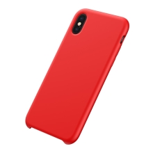 Kryt BASEUS pro Apple iPhone Xs Max - příjemný na dotek - silikonový - červený