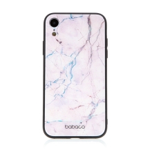 Kryt BABACO pro Apple iPhone Xr - skleněný - růžový mramor